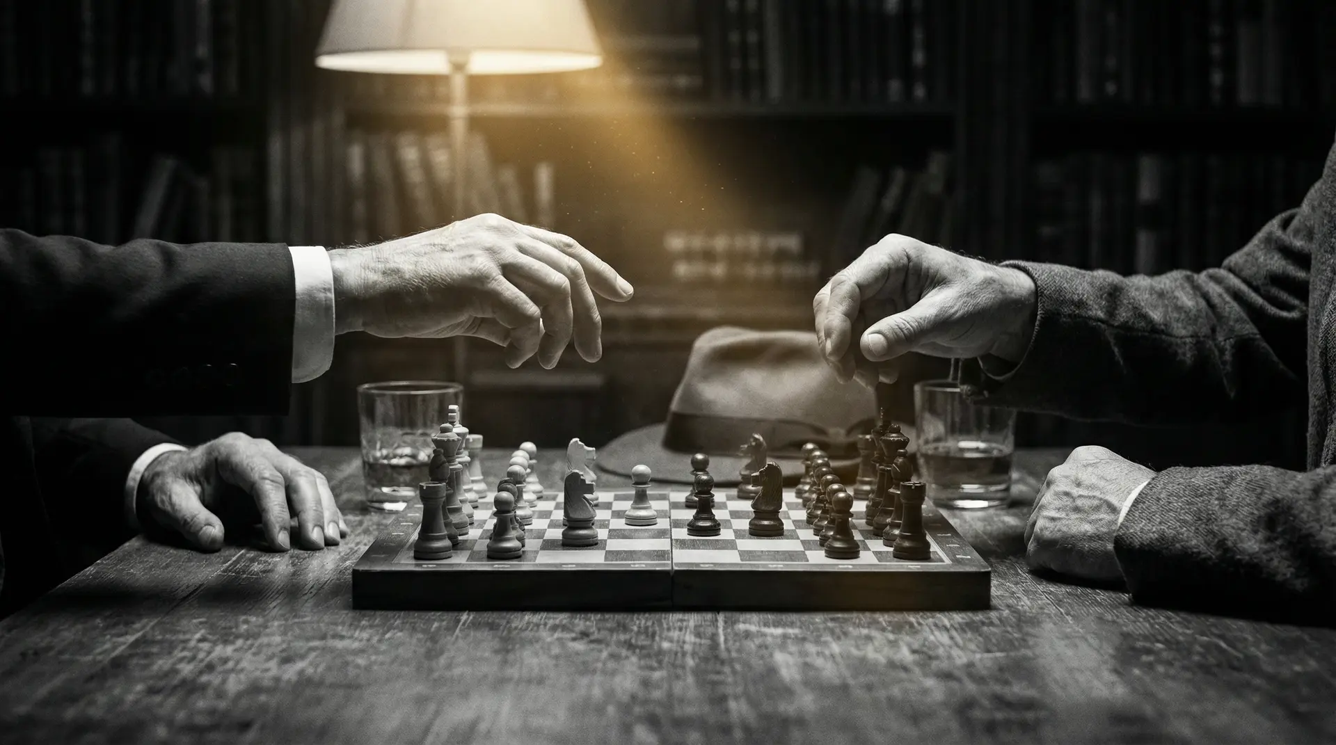 五一吃瓜 艺术探索系列 - 非线性叙事，棋盘上的对弈象征命运的交错